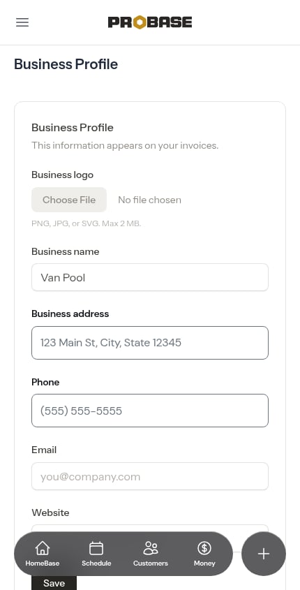 The list of times to choose from