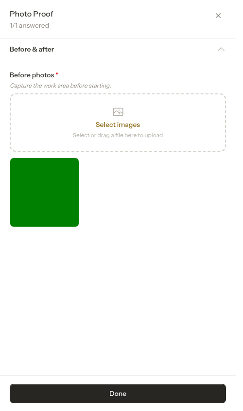 Photo uploaded to a checklist question