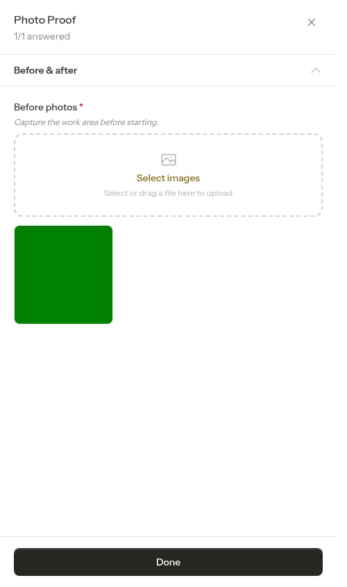 Photo uploaded to a checklist question