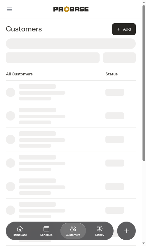Customers index with empty state