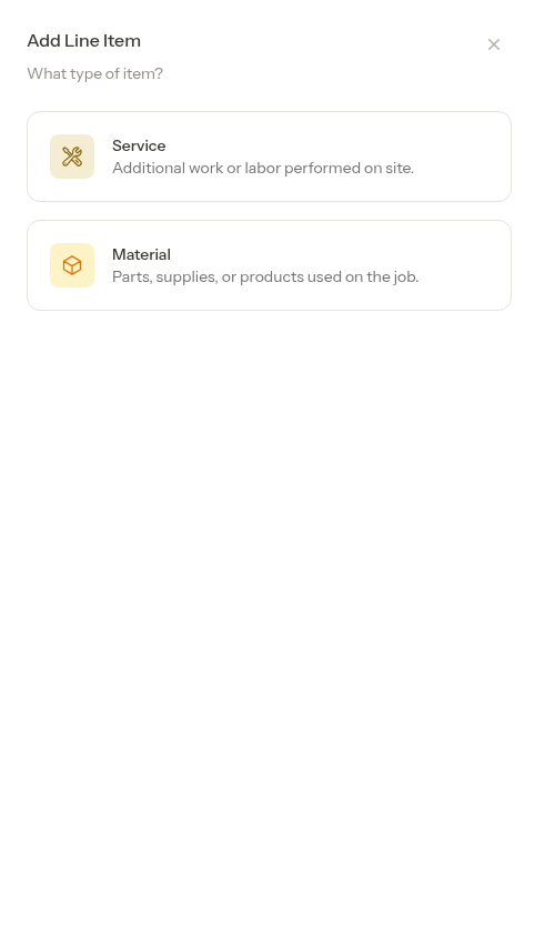 Type selection step