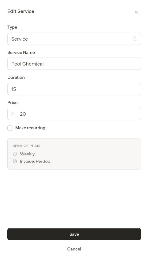 Edit form open as service