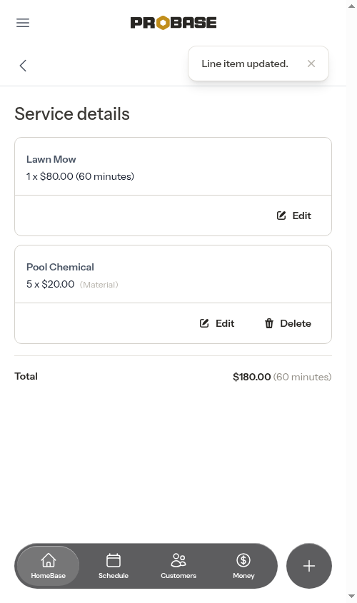 Item now shows as material