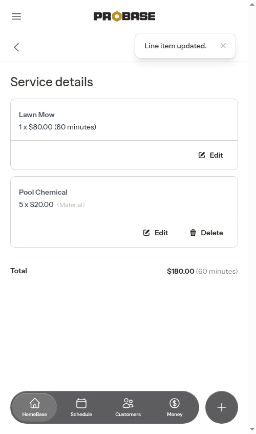 Item now shows as material