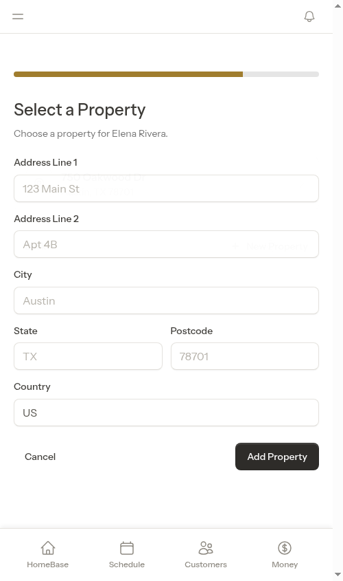 New property form