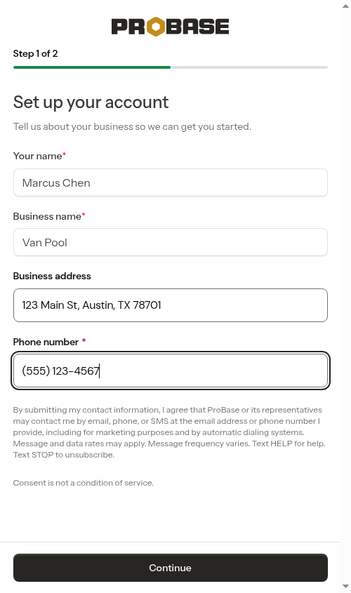 Business step filled