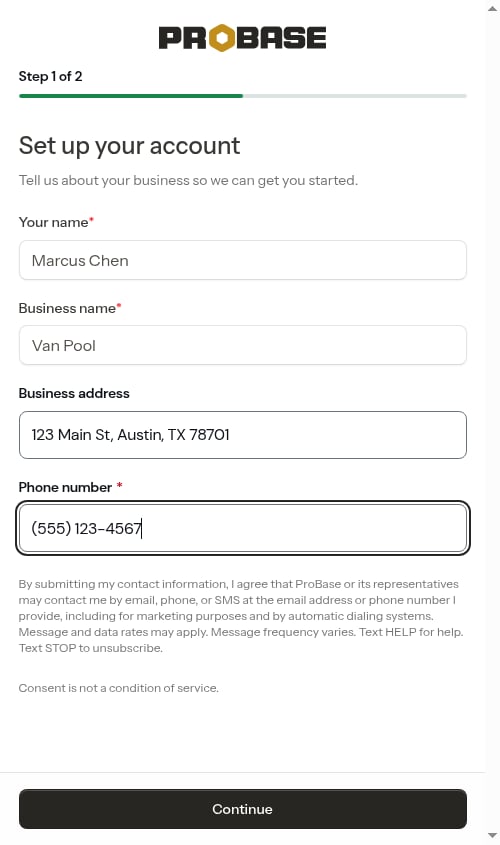 Business step filled