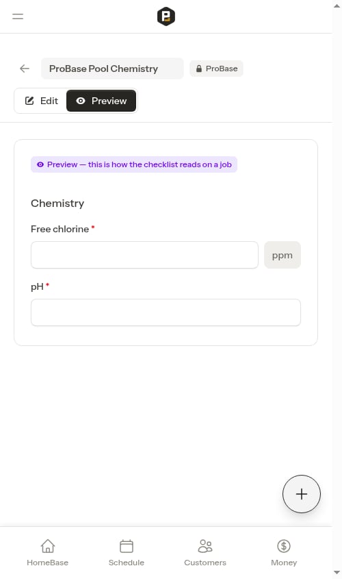 Previewing a locked checklist