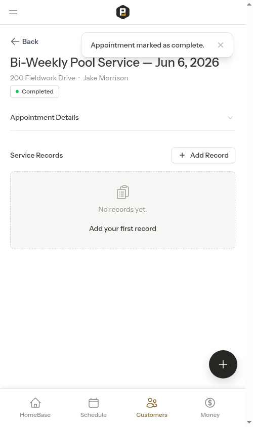 Completed on cancelled recurring service