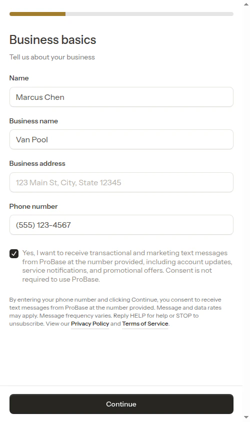 Business step filled