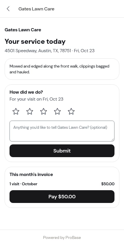 The invoice block on a report