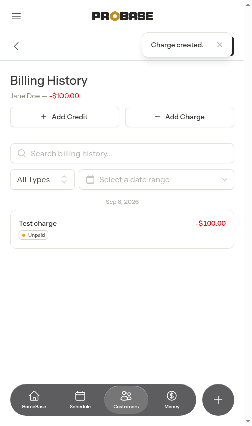 Charge showing as unpaid