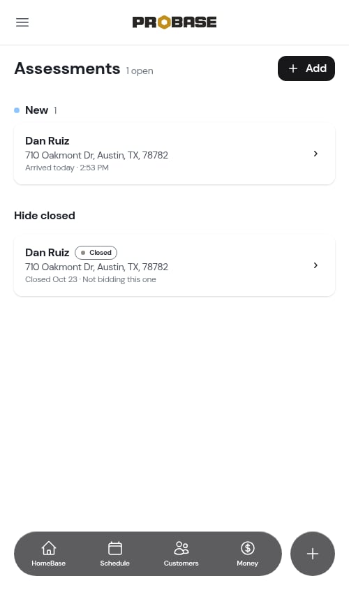 The reason shown on the closed row