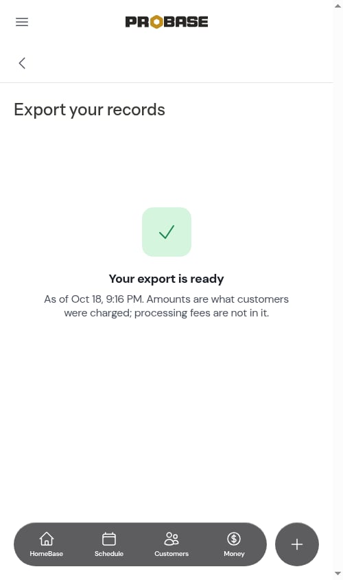 A finished Accounting export