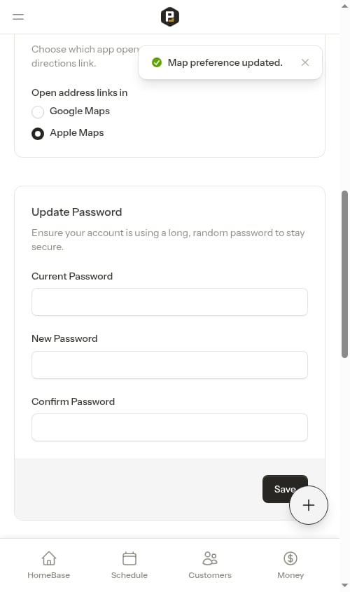 Maps preference set to Apple Maps
