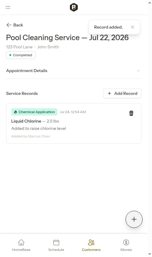 Chemical adjustment entry