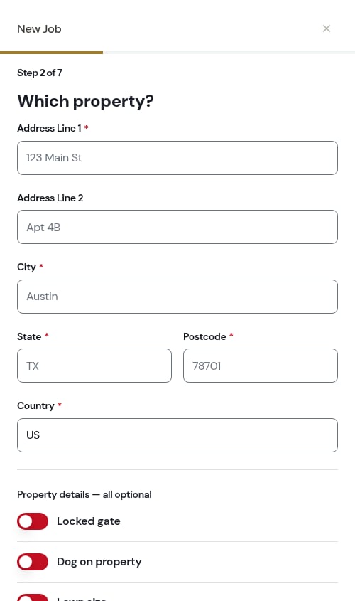 New property form