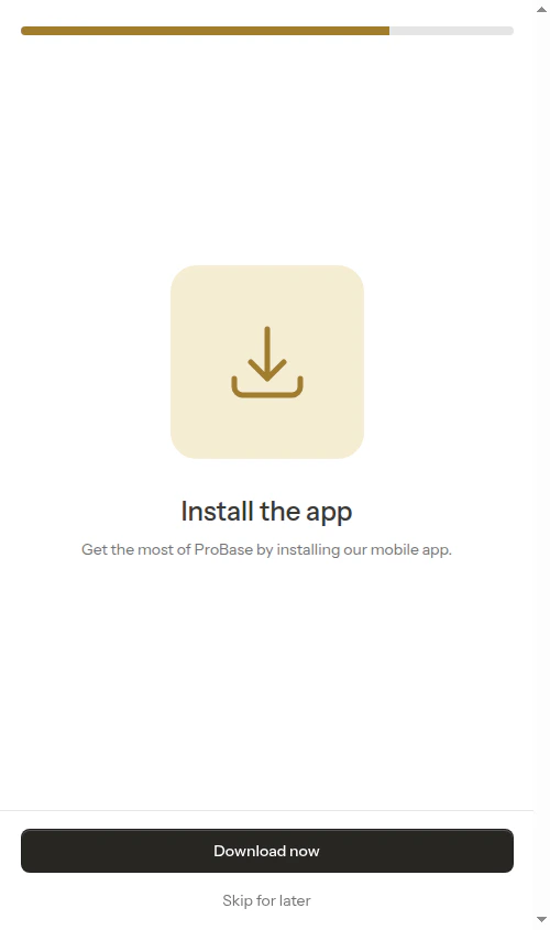 Install step in onboarding