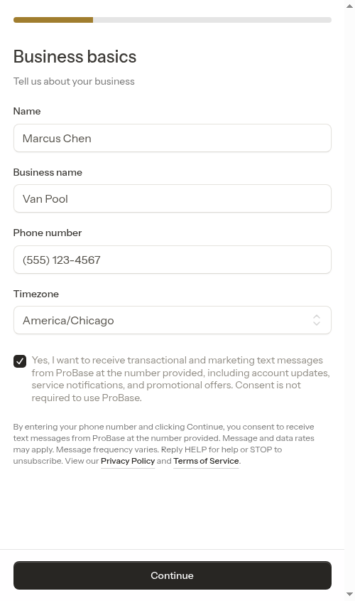 Business step filled