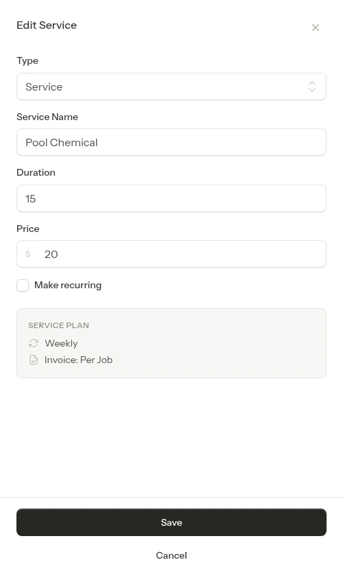 Edit form open as service