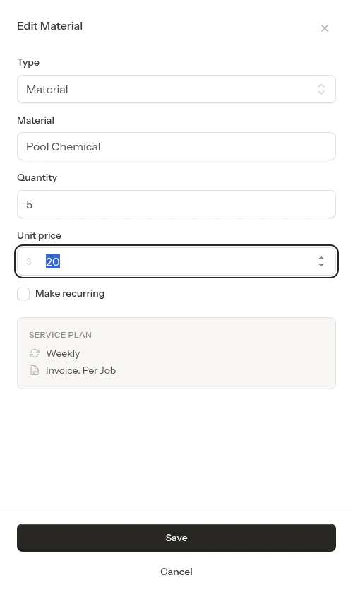 Type switched to material