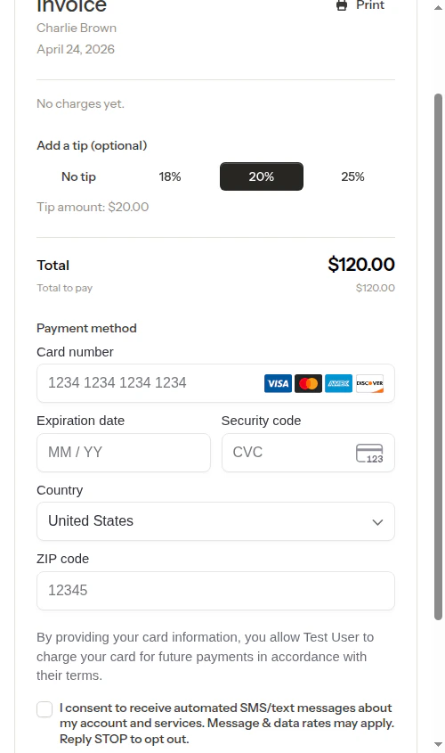 Tip selection default 20%