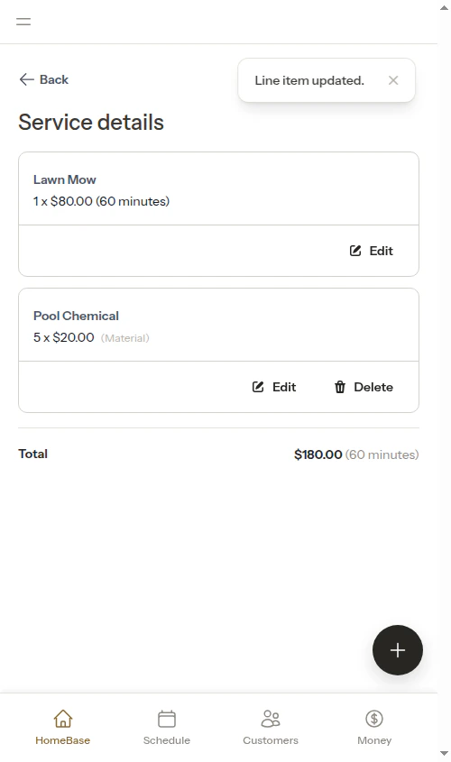 Item now shows as material