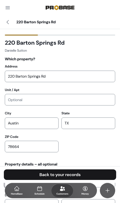 The same property after the ZIP code is filled in