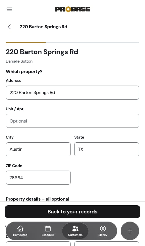 The same property after the ZIP code is filled in