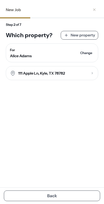 Property step after selecting customer