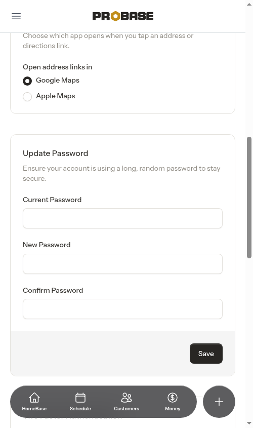 Maps preference set to Google Maps
