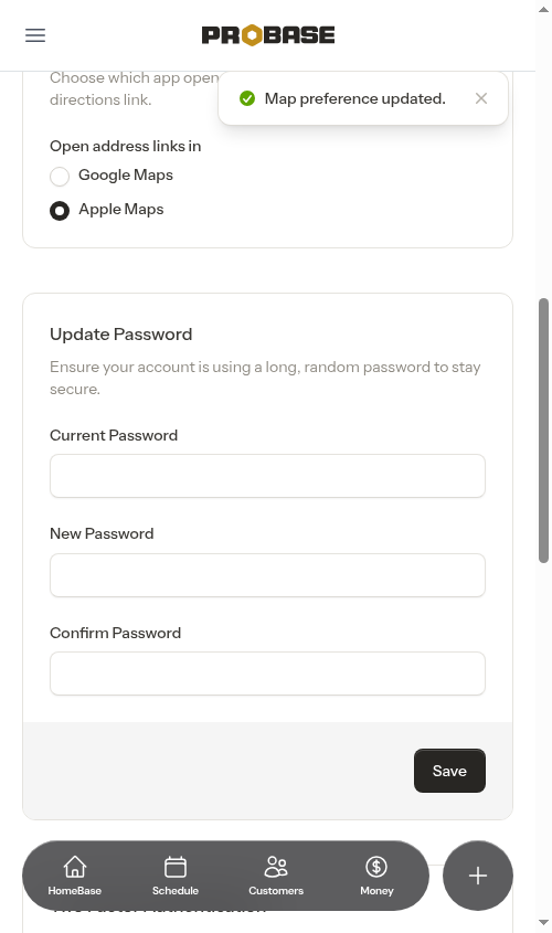Maps preference set to Apple Maps