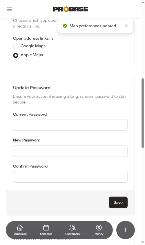 Maps preference set to Apple Maps