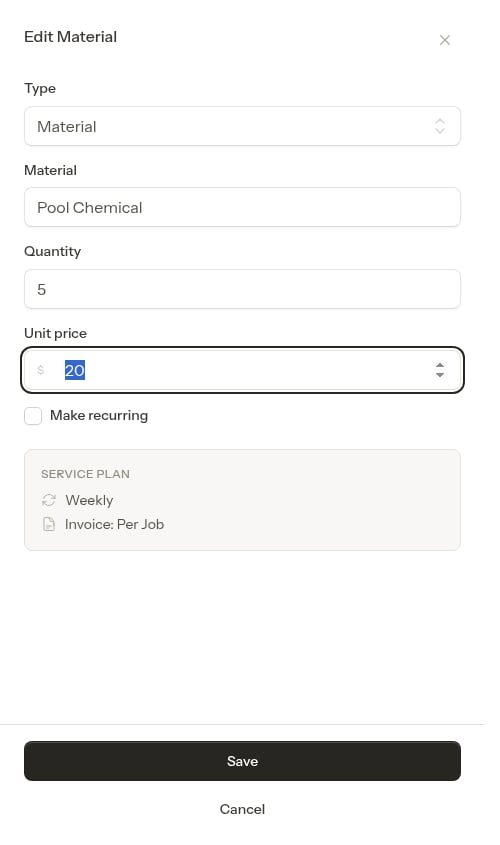 Type switched to material