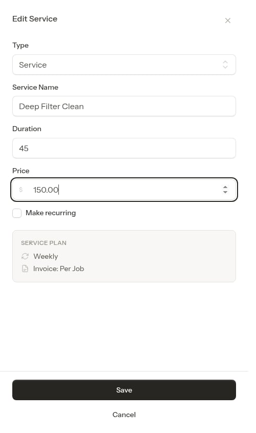 Edit form with updated fields