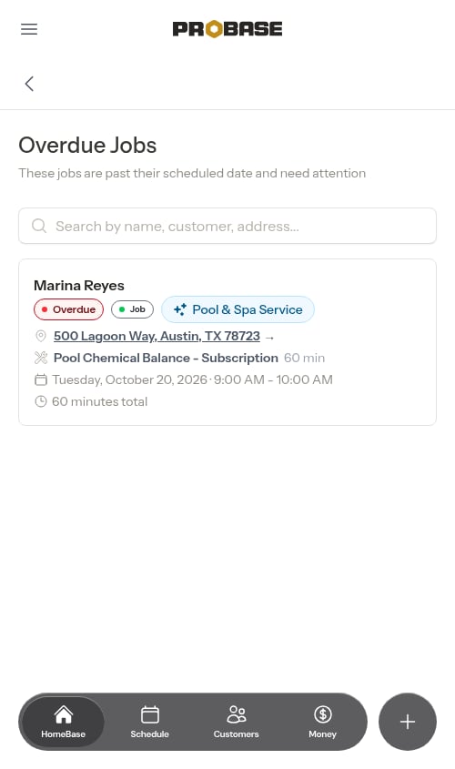 Trade chip on the overdue jobs list