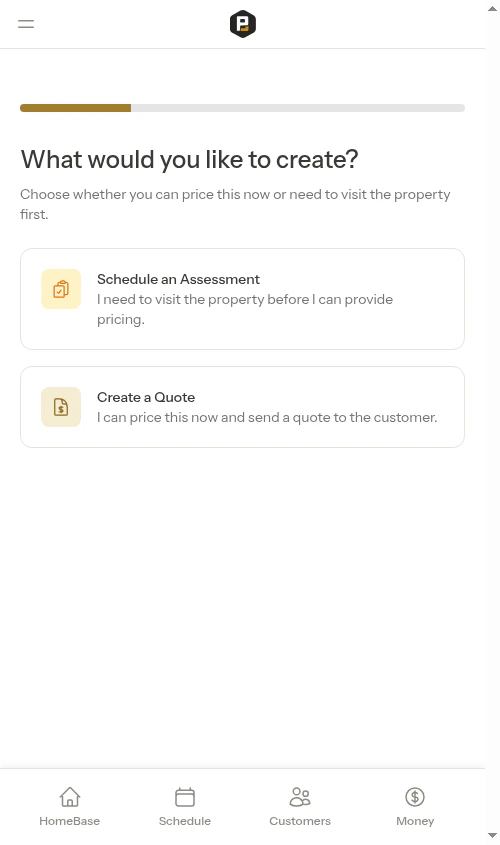 Quote create wizard