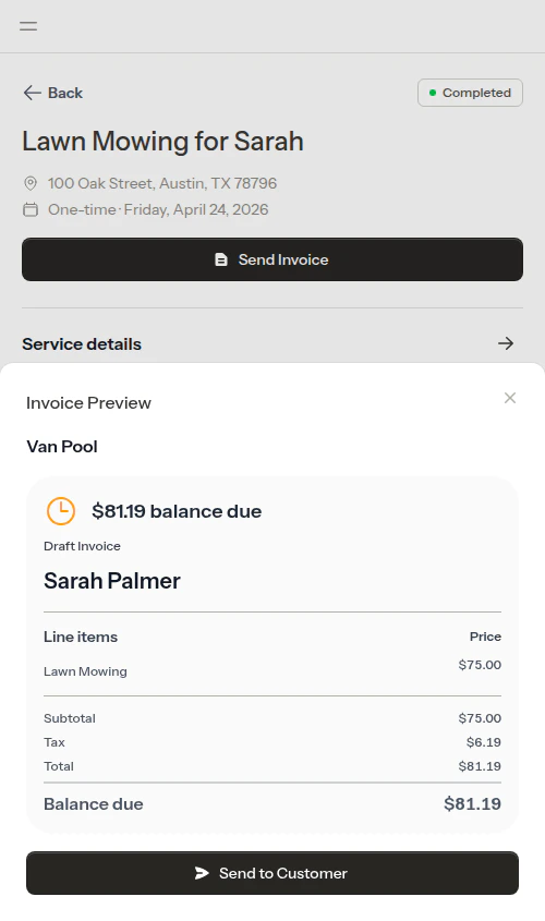 Invoice preview modal