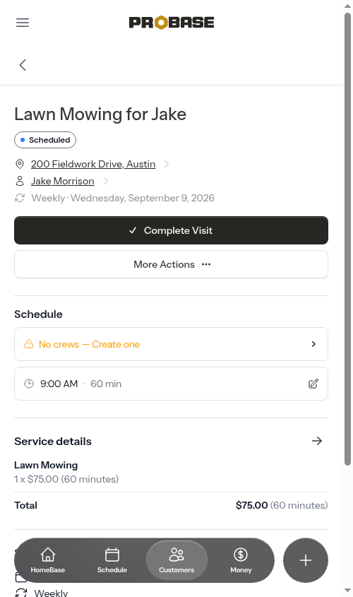Appointment detail page