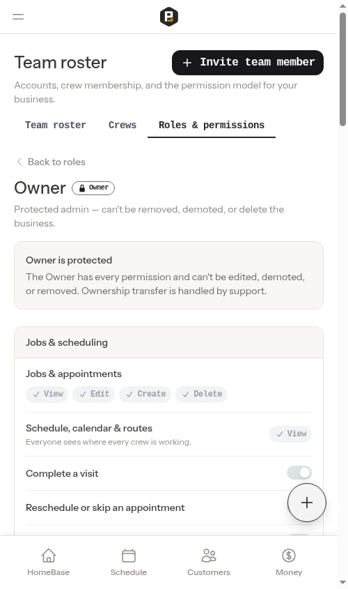The protected Owner detail