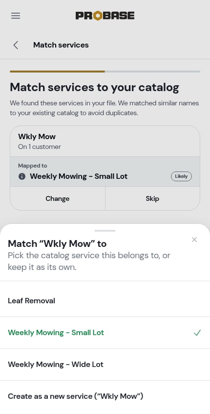 Changing a match