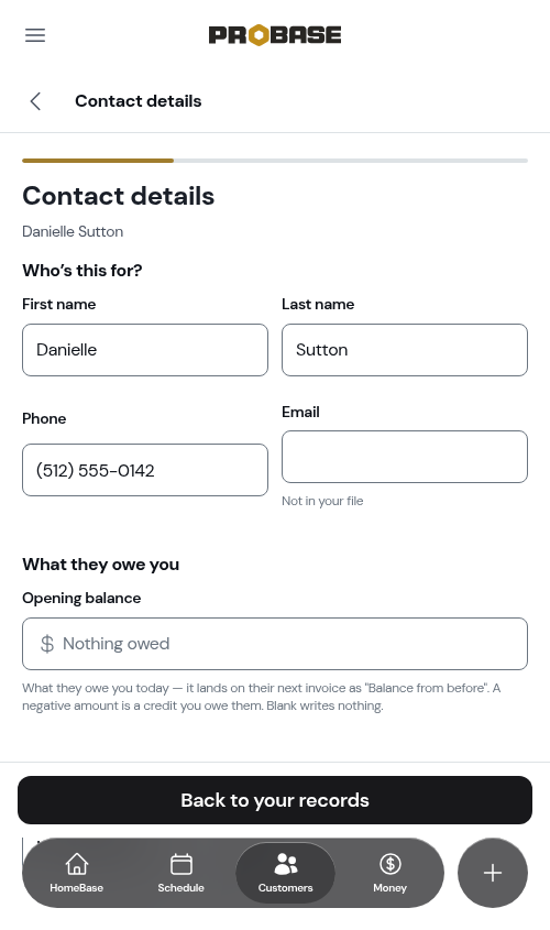 Editing an imported contact