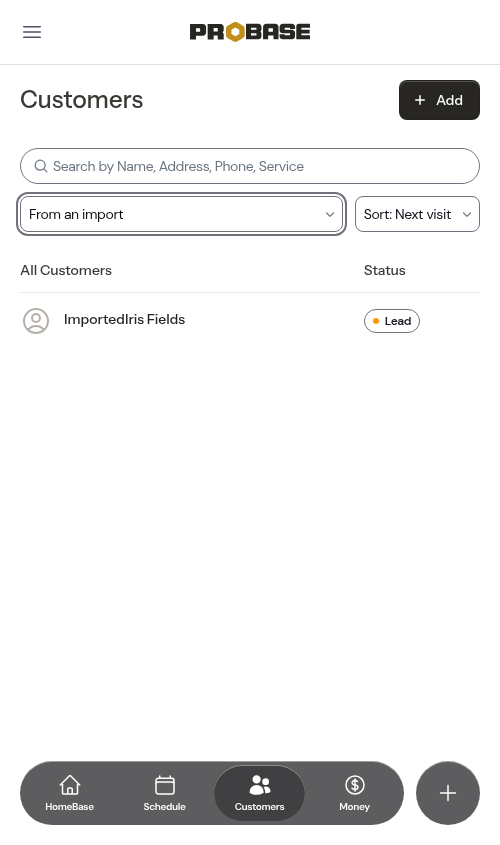 The From an import filter