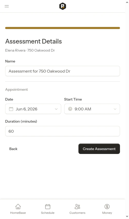 Assessment prefilled