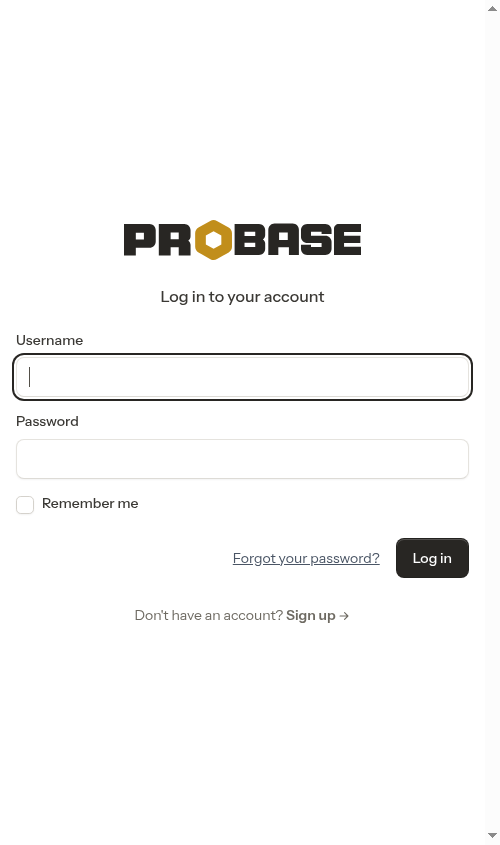 Login page for crew members
