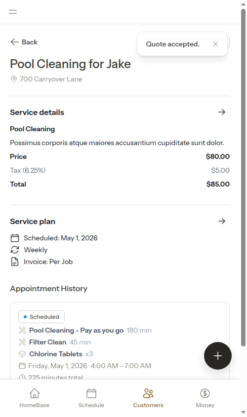 Job created with line items carried over