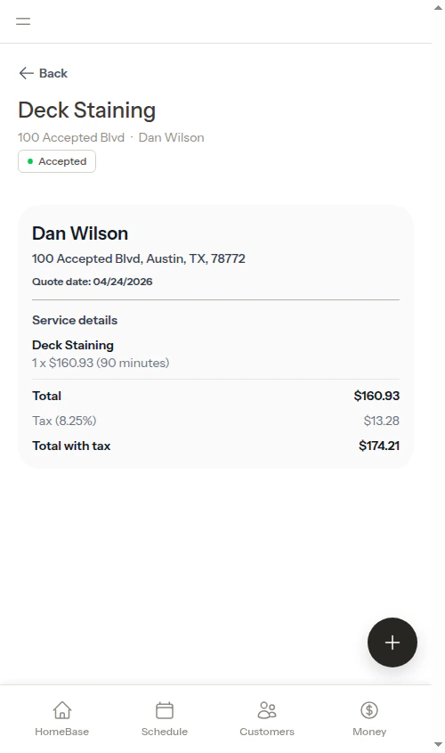 Accepted quote with no edit button