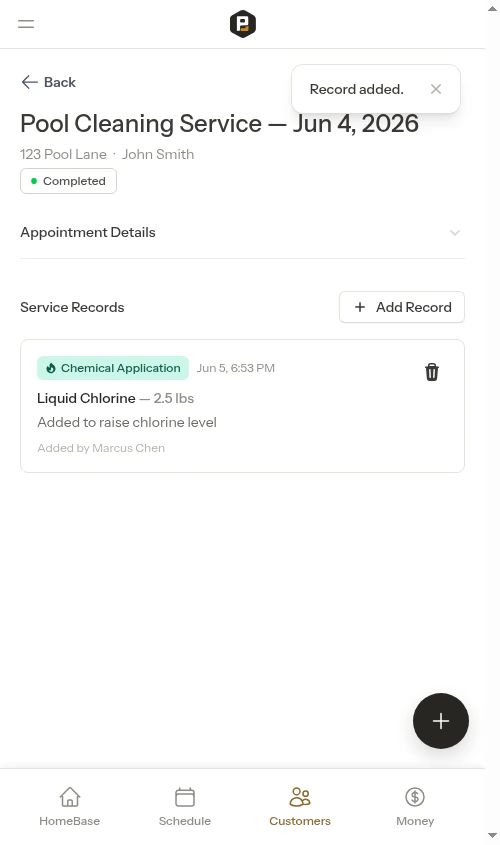 Chemical adjustment entry
