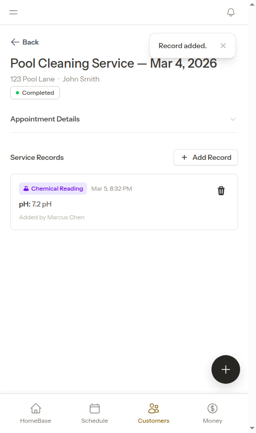Chemical reading entry