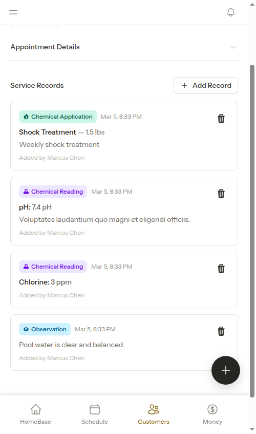 Multiple entries on appointment